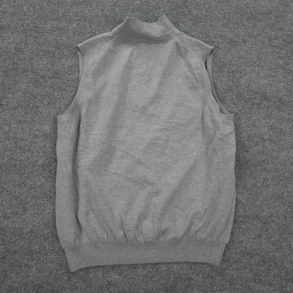 Fairway & Greene Sweater‎ Vest Mens XL Gray Italian Merino 1/4 Zip Knit Golf